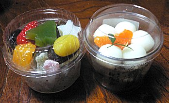 季節限定あんみつと蜜柑汁粉